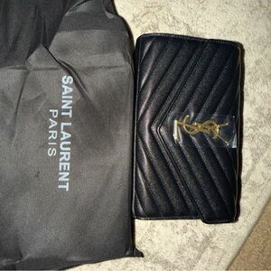 Saint Laurent Black Leather Wallet